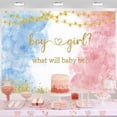thumbnail image 4 of Gender Reveal Backdrop What Will Baby Be Photography Background Pink and Blue Boy Or Girl Watercolor Baby Shower Party Decorations Banner Supplies Photo Booth Props, 4 of 5