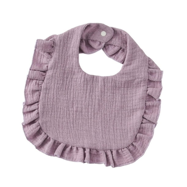 Baberos de algodón para bebés, transpirables y suaves, para bebés de 0 a 36 meses. Violeta