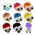 thumbnail image 7 of 2 Pcs Women Cute Hair Ropes Cartoon Big Eyes Decor Thick High Elasticity Anti-slip Anti-break Candy Color Ponytail Holder Hair Band Hair Rings, 7 of 7