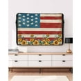 thumbnail image 5 of Red Blue American Flag Outdoor TV Cover 60 to 65 Inch Weatherproof, Sunflower US Flag Vintage 600D Oxford TV Covers with Waterproof Zipper, Outside Flat TV Screen Protector Size 58"W x 37"H x 4.5"D, 5 of 7