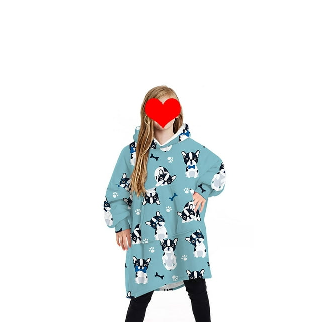 Fortune Matching Family Wearable Blanket Oversized Hoodies Pullover Christmas Pajama
