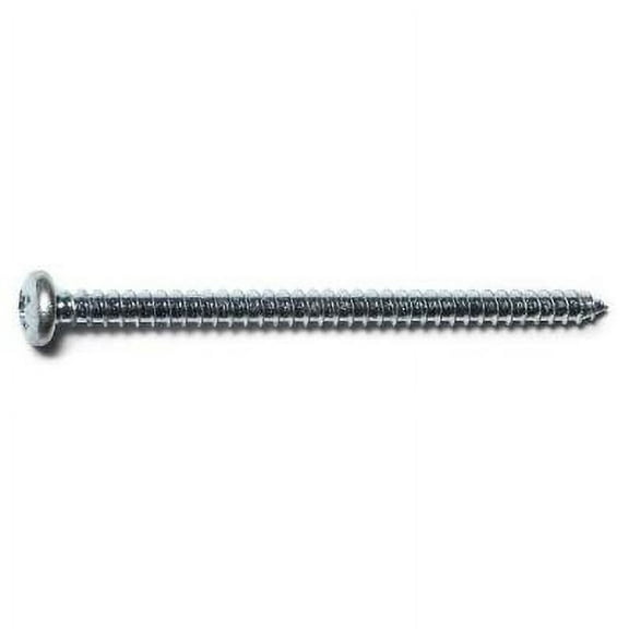 #12 x 3-1/2" Zinc Plated Steel Phillips Pan Head Sheet Metal Screws (100 pcs.)