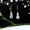thumbnail image 4 of Rosec Jewels Cubic Zirconia Drop Earrings with Lever Back for Women, 10K Yellow Gold, 4 of 9