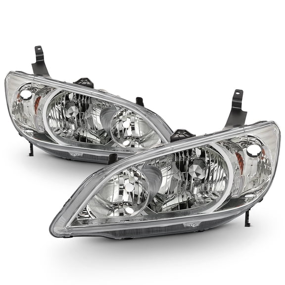 For 2004-2005 Honda Civic 2/4 Door Headlights Front Headlamps Pair Left Right