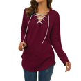 thumbnail image 1 of AMERTEER Haut Imprimé à Manches Longues Couleur Unie pour Femmes Rose m, 1 of 4