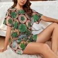 thumbnail image 6 of Womens Pajama Sets With Pocket, Cactus 4 Lounge Sets Short Sleeve Sleepwear PJ Sets for Women, 6 of 6
