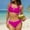 Hot Pink, variant on Bzhegqhd Bikinis Sets for Women,Swimsuit Women Two Piece,Women's 2025 Spring Fashion Sexy Bikini Hanging Neck Split Swimsuit Set