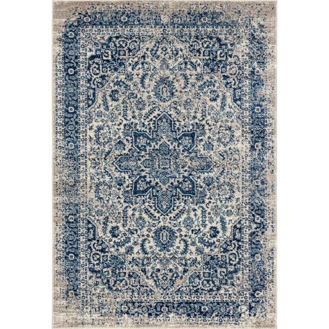 Amer Rug MAN397911 7 ft. 9 in. x 11 ft. Manhattan 35 Power-Loomed Round Rug - Ivory