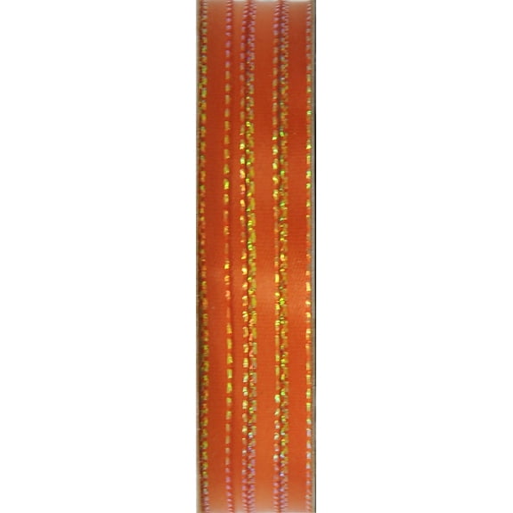 Offray 1/8"x5 Yd Satin Opalescence Ribbon-Orange Ribbon