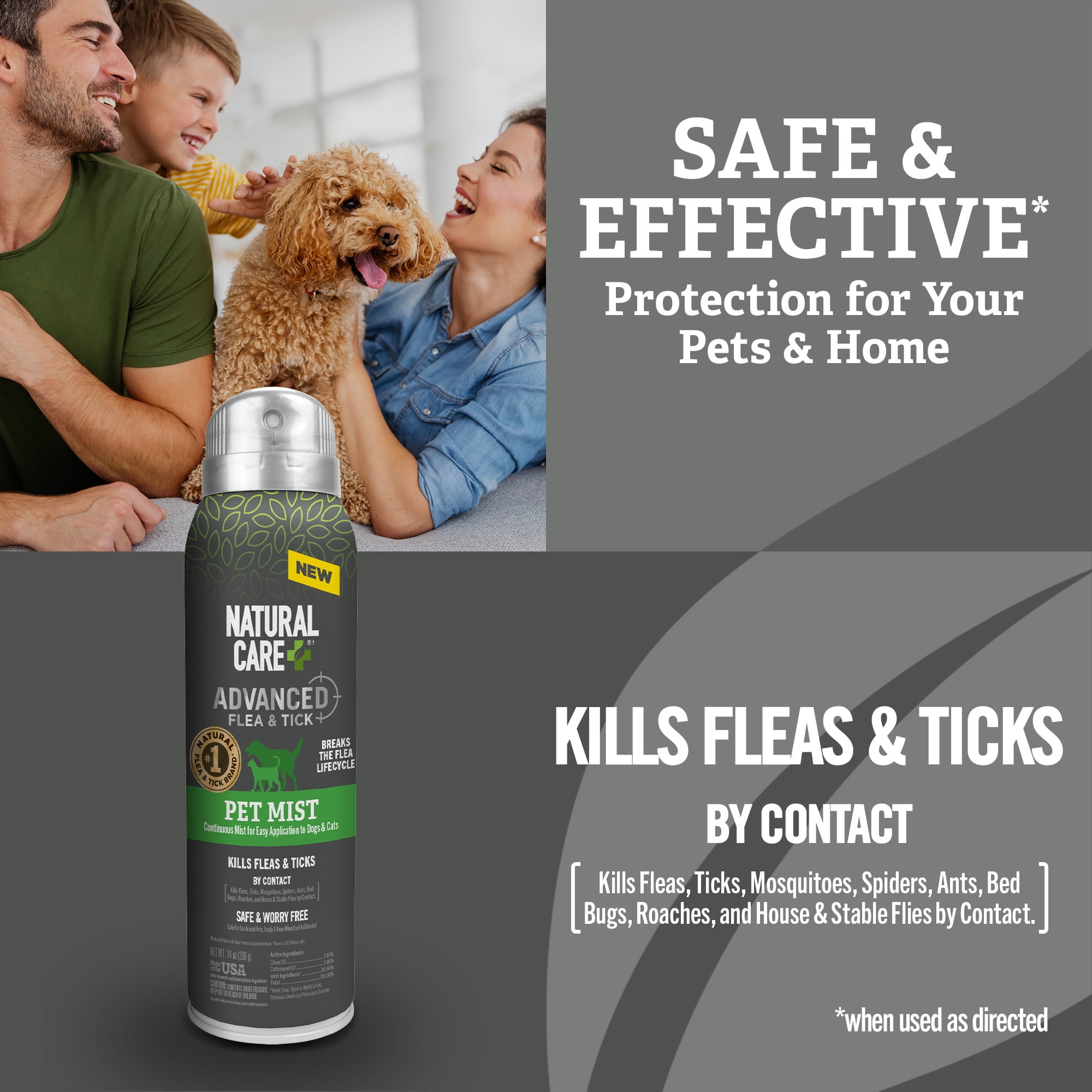 Natural Care Advanced Flea and Tick Pet Spray, 14 oz.
