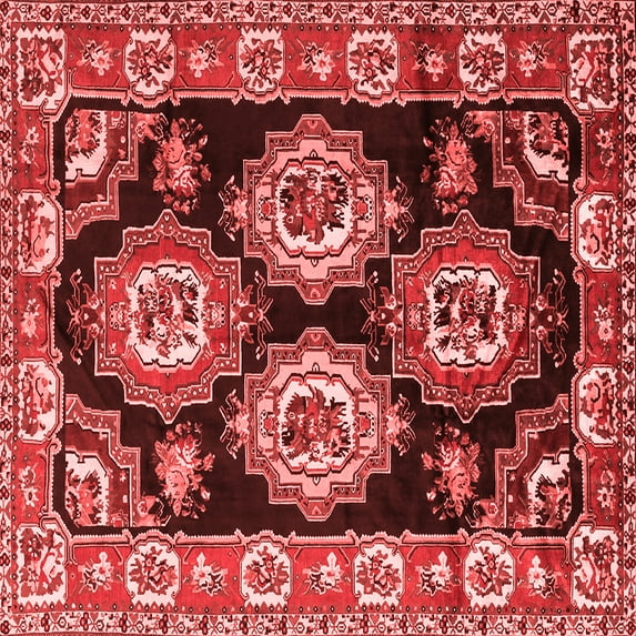 Ahgly Company Indoor Square Persian Red Traditional Area Rugs, 6' Square