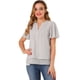 thumbnail image 1 of Top de gasa Allegra K con mangas de mariposa blusa informal holgada gris claro M, 1 of 6