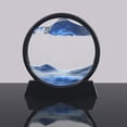 thumbnail image 1 of Grace High Quality Living Room Ornament Relieve Stress Home Decor Glass 3D Sand Painting Hourglass Ornaments Quicksand Art BLUE 26CM ROUND, 1 of 8