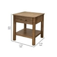 thumbnail image 5 of Benjara Olum 26 Inch Chairside Table, Drawer, Lower Shelf, Square Top, Wood, Brown, 5 of 5