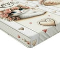 thumbnail image 2 of Ambesonne Cat Fitted Sheet, Vintage Smiling Blue Eyed Kitty, Twin Size, Ivory Pale Brown Grey, 2 of 3
