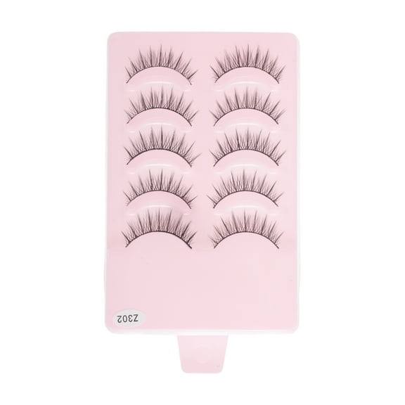 Unique Bargains 5 Pair Natural False Eyelashes for Makeup Black Z302