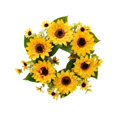 thumbnail image 1 of Guirnalda decorativa de girasoles simulados de bricolaje con flores amarillas para exteriores e interiores. Longitud 43cm, 1 of 9