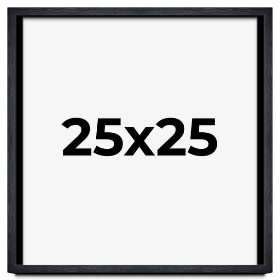 25x25 Shadow Box Frame Black | 1 Inches Deep Real Wood Farmhouse Shadowbox Display Frame | UV