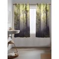 thumbnail image 3 of Yellow Forest Curtains 72 Inch Length, Sheer Curtains for Bedroom Living Room Window Vintage Foggy Woods Tree Rod Pocket Voile Drapes Kitchen Curtains Small Half Window 52"x72" 2 Panels, 3 of 7