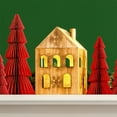 thumbnail image 2 of Wood House Christmas Decoration, Brown, 9.25", by Holiday Time, 2 of 5