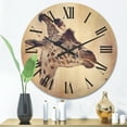 thumbnail image 2 of Designart 'Close Up Portrait of A Giraffe VII' Farmhouse Wood Wall Clock, 2 of 5
