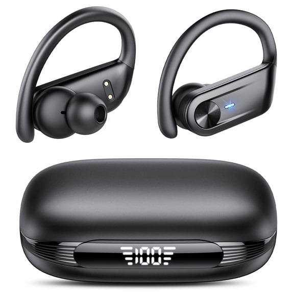 Wireless Earbuds Bluetooth Headphone, Bluetooth 5.4 Earbud, 80Hrs Playtime with LED Charging Case, 4 ENC Noise Cancelling Mic, Deep Bass Ear Buds with Earhook, IPX7 Waterproof Headphones for Sport