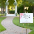 thumbnail image 2 of CaliDecor 53” H Gold Easel Stand for Sign, Large Adjustable Metal Display Standing with Butterfly Bow Top for Displaying Pictures Wedding Poster Holder Showcasing, 2 of 8