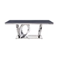 thumbnail image 2 of ACME Table Basse Zasir en Faux Marbre Imprimé Gris et Finition Argent Miroir, 2 of 3