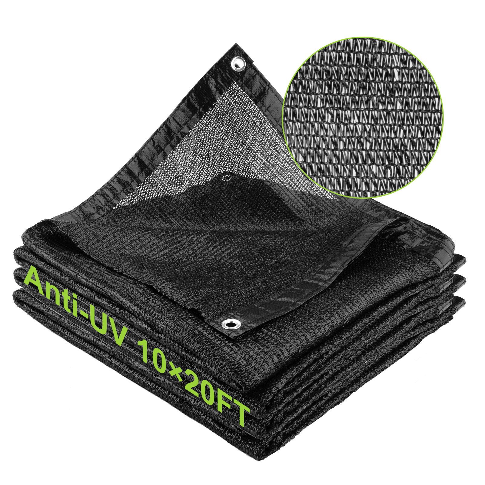 Hengu 10' x 20' Sun Shade Cloth with Grommets, 60 UV Resistant Shade