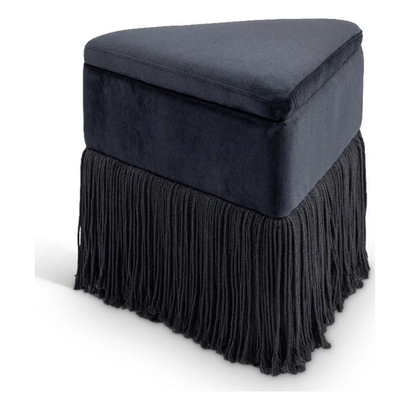 Meridian Furniture Trivoli Black Velvet Ottoman/Stool