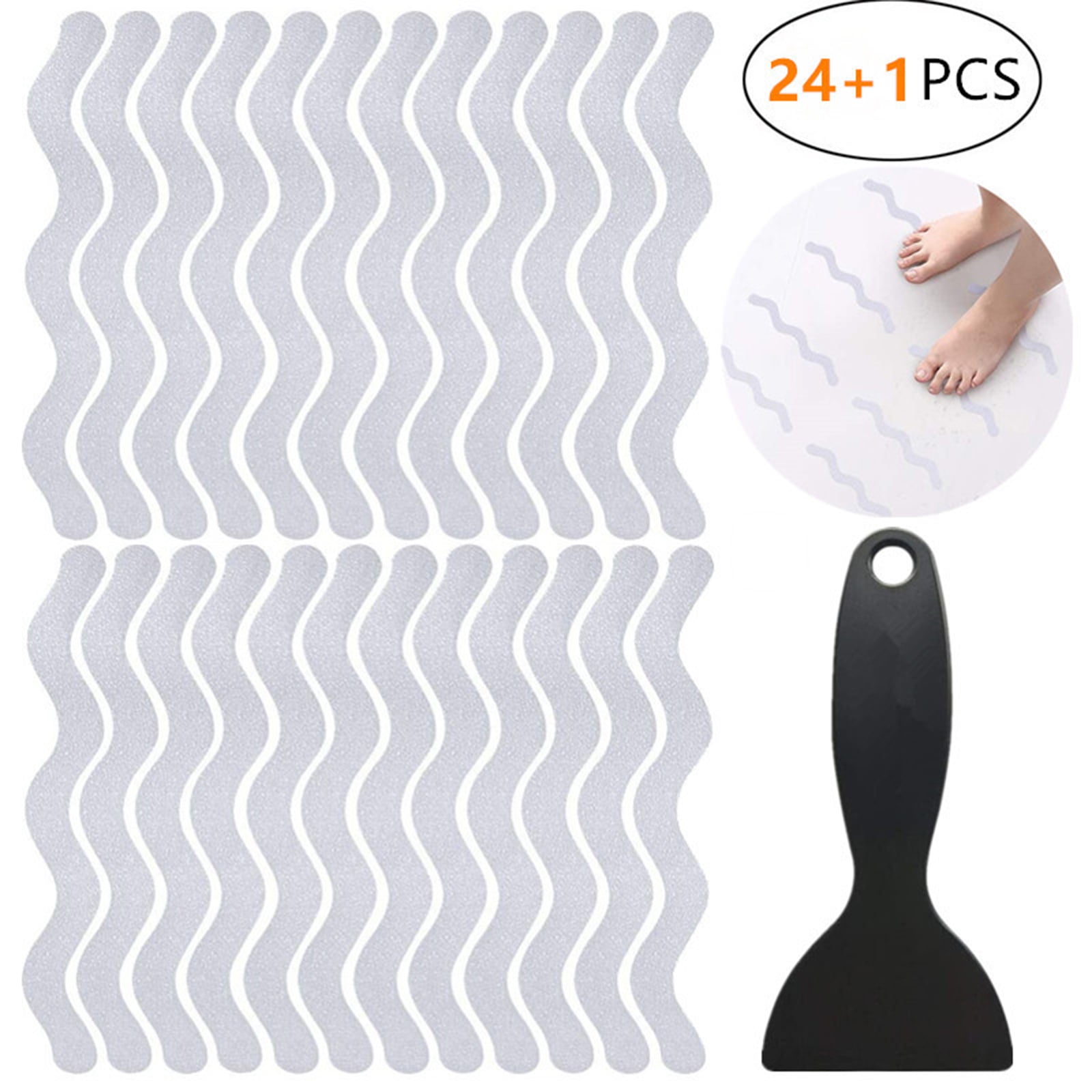 10 Autocollants Antidérapants Salle Bain - Motifs Animaux - Caoutchouc PEVA - Avec Grattoir