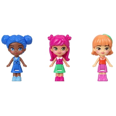 Polly Pocket Doll & Micro Compact, Keychain and Sticker Sheet, Pet Accessory, Travel Toys