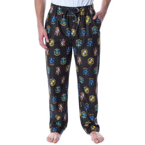 Harry Potter Adult Men's Hogwarts Castle 4 Houses Gryffindor Slytherin Hufflepuff Ravenclaw Lounge Sleep Pajama Pants