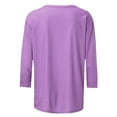 thumbnail image 4 of bnaln Women's Tops 3/4 Sleeve T Shirts Casual Summer Tops Elegant Tunic Blouses Solid Color Crewneck Loose Dressy Pullover Plain Sweatshirts Basic Tees Plus Size Shirts Holiday Tshirts, 4 of 5