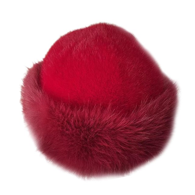 Gorro cálido de felpa sintética, lujoso y cálido para esquiar y para la nieve, ideal para mujeres y niñas que acampan. Rojo