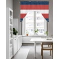 thumbnail image 4 of Navy Blue Red Stripe Kitchen Curtains Swag Valance for Windows/Bathroom/Cafe, Modern Art Horizontal Striped Rod Pocket Drape Panel Swag Curtains Valance for Bedroom/Living Room 56"x36", 4 of 6