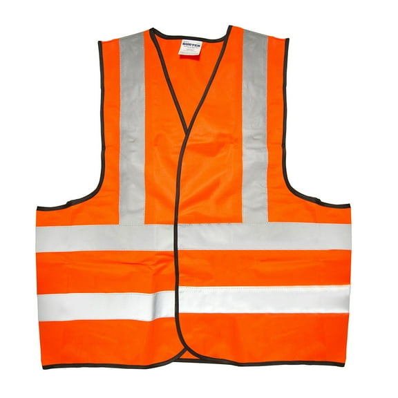 Surtek Orange Fabric Safety Vest With Reflective Bands
