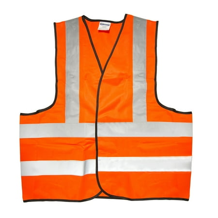 

Surtek Orange Fabric Safety Vest With Reflective Bands