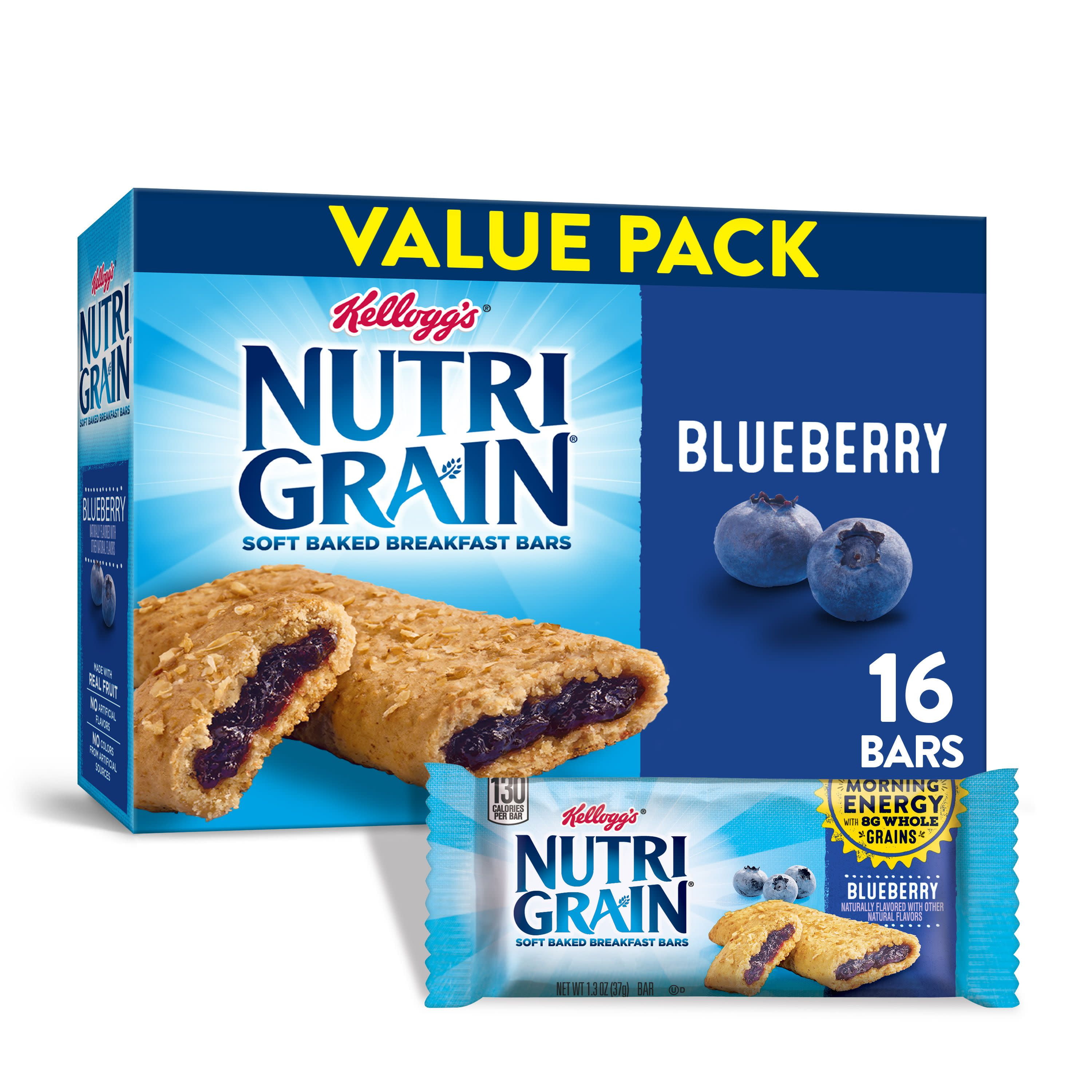 Kellogg's NutriGrain, Soft Baked Breakfast Bars, Blueberry, Variety