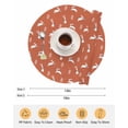 thumbnail image 6 of 13 Inch Round Placemats Set of 4, Burnt Orange Spring Easter Non Slip Heat Insulation PP Table Mats, Cute Bunny Botanical Washable Place Mats for Kitchen Dining Party Table Decor, 6 of 7