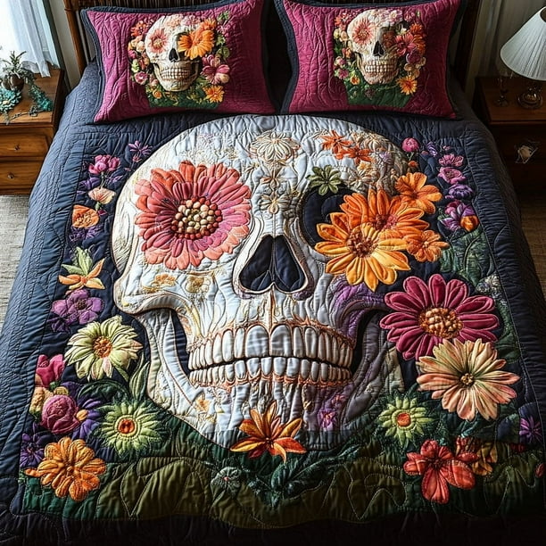 Juego de cama acolchado de 3 piezas Bohemian Bloom NCU0PT2063