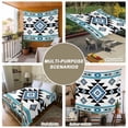 thumbnail image 6 of Blue Aztecs Tapestry for Bedroom Wall Hanging Tapestry, Southwestern Stripe Native American Boho Ceiling Backdrop Tapestries Poster Blanket Wall Decor for Teens Room Living Room Dorm 55" x 73", 6 of 8