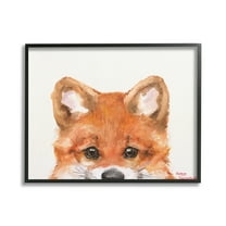 Stupell Industries Fox Cub Peeking Animals & Insects Painting Black Framed Art Print Wall Art, 30 x 24
