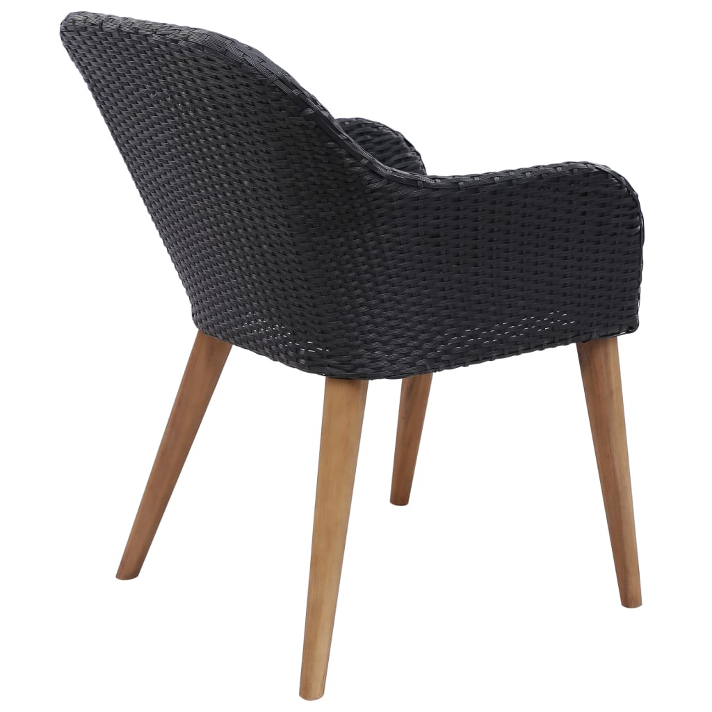 Lowestbest 2-Piece Outdoor Chairs, All-Weather Bistro Seating Chairs with Thick Cushion, Black Lowestbest 2-Piece Outdoor Chairs, All-Weather Bistro Seating Chairs with Thick Cushion, Black