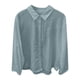 thumbnail image 3 of MHFRRA Camisa de Manga Larga con Panel de Encaje de Lino para Mujer, Blusa Holgada Vintage con Capas Verde, 3 of 3