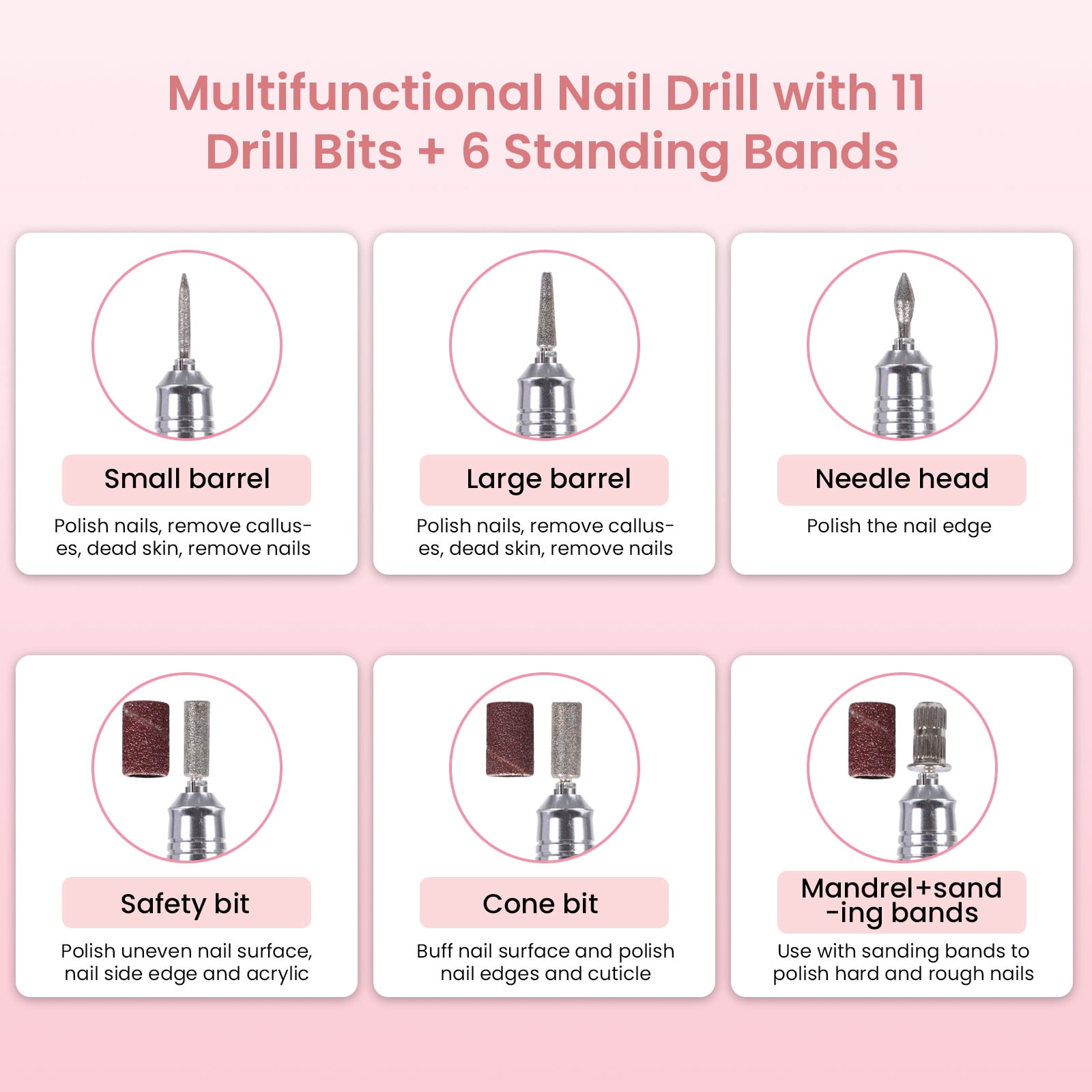 NEXPURE Portable Nail Drill Professional 35000 RPM for Acrylic Nails Gel Polishing Removing