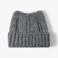 thumbnail image 2 of Gfyviroh Cozy Women's Cat Ear Beanie Hat Woolen Solid Color Cuffed Hat Outdoor Windproof Knitted Hat, 2 of 3