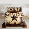 thumbnail image 2 of Manfei Western Cowboy Bedding Comforter Set 2pcs, Vintage Boots Hat Twin Comforter Sets, Brown Rustic Farmhouse Bedding Set, Ultra Soft Home Decor, 2 of 8