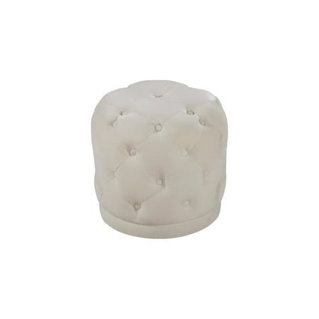 Lakeside Living Modern, Contemporary Velvet Upholstered Ottoman / Stool with Deeutton Tufting, Solid Wood Frame, 18" W x 18" x 17" H