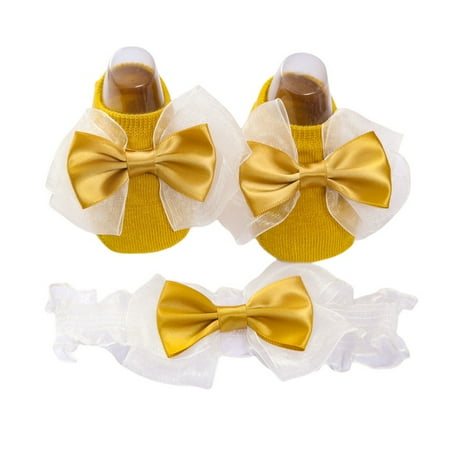 

Feiona-Baby Socks Non Slip Floor Slipper Socks with Bow Knotbow Socks